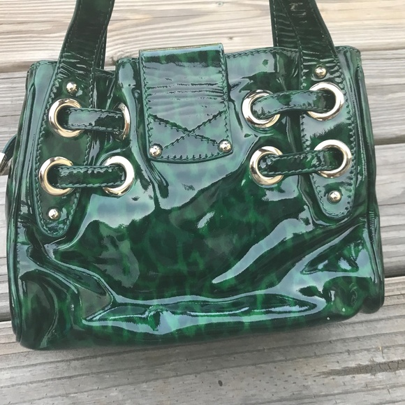 Jimmy Choo Roquette Bag Green Black Leopard Print - Picture 5 of 14